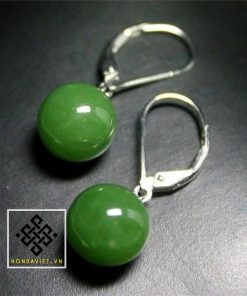 Trang Sức Bông Tai Ngọc Bích Hạt Tròn (BT001) - 6