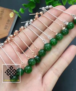 Bông Tai Ngọc Bích Hạt Tròn - 2