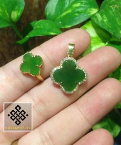 Bộ Trang Sức Cỏ 4 Lá May Mắn Ngọc Bích (TS001) - 3