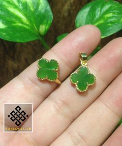 Bộ Trang Sức Cỏ 4 Lá May Mắn Ngọc Bích (TS001) - 4