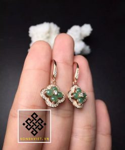 Bông Tai Ngọc Bích 4 Hạt (BT009) 19 Bông Tai Ngọc Bích 4 Hạt (BT009) - 1