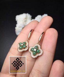 Bông Tai Ngọc Bích 4 Hạt (BT009) 16 Bông Tai Ngọc Bích 4 Hạt (BT009) - 4