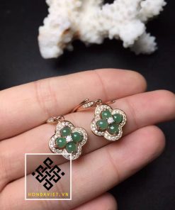 Bông Tai Ngọc Bích 4 Hạt (BT009) 20 Bông Tai Ngọc Bích 4 Hạt (BT009) - 6