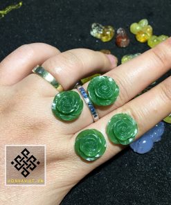 Mặt Đá Mẫu Đơn Khai Phú Quý Ngọc Bích (MD012) - 2