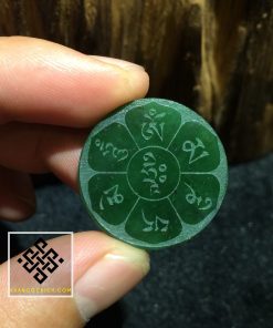 Mặt Dây Chuyền Khắc Chú "Om Mani Pad Me Hung" Ngọc Bích Tròn (MD005) - 3