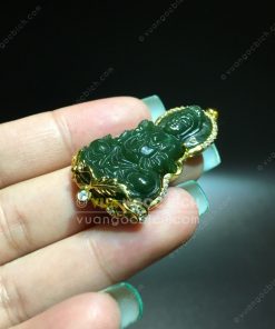 Mặt Dây Chuyền Phật Bà Quan Âm Ngọc Bích Bọc Vàng (MD023) 22 Mặt Dây Chuyền Phật Bà Quan Âm Ngọc Bích Bọc Vàng (MD023)