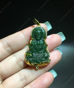 Mặt Dây Chuyền Phật Bà Quan Âm Ngọc Bích Bọc Vàng (MD023) 20 Mặt Dây Chuyền Phật Bà Quan Âm Ngọc Bích Bọc Vàng (MD023)