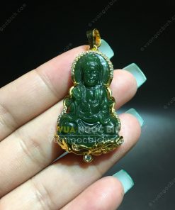Mặt Dây Chuyền Phật Bà Quan Âm Ngọc Bích Bọc Vàng (MD023) 18 Mặt Dây Chuyền Phật Bà Quan Âm Ngọc Bích Bọc Vàng (MD023)