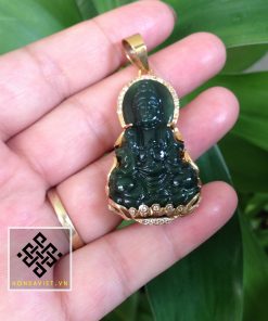 Mặt Dây Chuyền Phật Bà Quan Âm Ngọc Bích Bọc Vàng (MD023) 24 Mặt Dây Chuyền Phật Bà Quan Âm Ngọc Bích (MD023) - 2