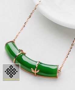 Mặt Dây Chuyền Đốt Trúc Ngọc Bích Bọc Vàng (MD009) - 3