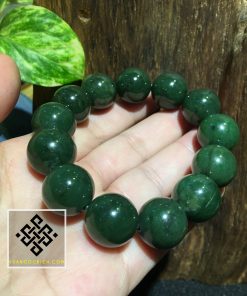 Chuỗi Hạt Vòng Tay Ngọc Bích - Nephrite Jade 14mm (VT005) 16 Chuỗi Hạt Vòng Tay Ngọc Bích 14mm - Nephrite Jade (VT005)