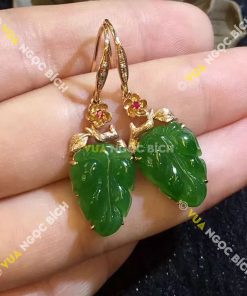 Bông Tai Ngọc Bích Chiếc Lá (BT011)