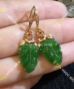 Bông Tai Ngọc Bích Chiếc Lá (BT011)
