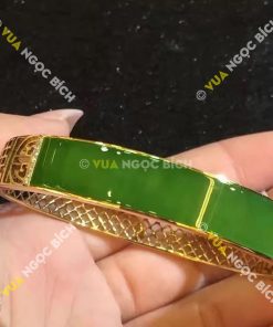 Lắc Tay Vàng Bọc Ngọc Bích Nephrite Jade (VT010) 17 Lắc Tay Vàng Bọc Ngọc Bích Nephrite Jade (VT010)