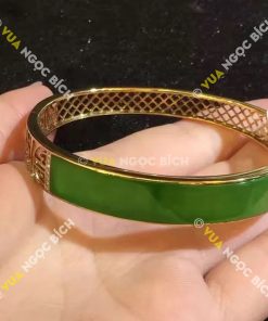 Lắc Tay Vàng Bọc Ngọc Bích Nephrite Jade (VT010) 16 Lắc Tay Vàng Bọc Ngọc Bích Nephrite Jade (VT010)