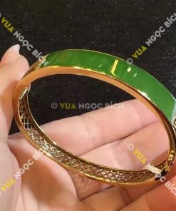 Lắc Tay Vàng Bọc Ngọc Bích Nephrite Jade (VT010) 15 Lắc Tay Vàng Bọc Ngọc Bích Nephrite Jade (VT010)