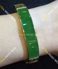 Lắc Tay Vàng Bọc Ngọc Bích Nephrite Jade (VT010)
