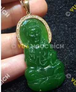 Mặt Dây Phật Quán Thế Âm Bồ Tát Ngọc Bích Nephrite Jade (MD031) 16 Mặt Dây Phật Quán Thế Âm Bồ Tát Ngọc Bích Nephrite Jade (MD031)