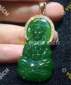 Mặt Dây Phật Quán Thế Âm Bồ Tát Ngọc Bích Nephrite Jade (MD031) 15 Mặt Dây Phật Quán Thế Âm Bồ Tát Ngọc Bích Nephrite Jade (MD031)