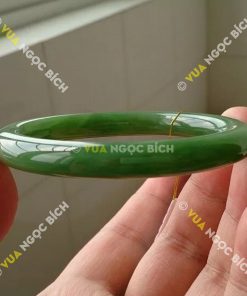 Vòng Tay Ngọc Bích Nephrite Jade Bản Liền (VT007) 12 Vòng Tay Ngọc Bích Nephrite Jade Bản Liền (VT007)