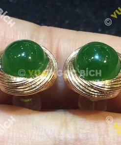 Bông Tai Ngọc Bích Nephrite Jade (BT015)