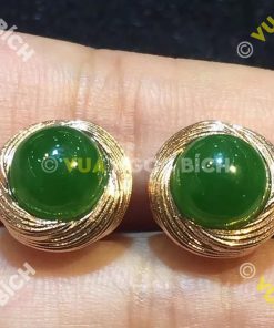 Bông Tai Ngọc Bích Nephrite Jade (BT015)