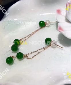 Bông Tai Ngọc Bích Nephrite Jade (BT019) 18 Bông Tai Ngọc Bích Nephrite Jade (BT019)
