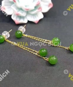 Bông Tai Ngọc Bích Nephrite Jade (BT019) 16 Bông Tai Ngọc Bích Nephrite Jade (BT019)