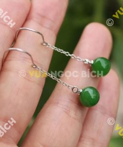 Bông Tai Ngọc Bích Nephrite Jade (BT020)
