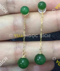 Bông Tai Ngọc Bích Nephrite Jade (BT021)