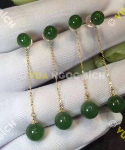 Bông Tai Ngọc Bích Nephrite Jade (BT021)