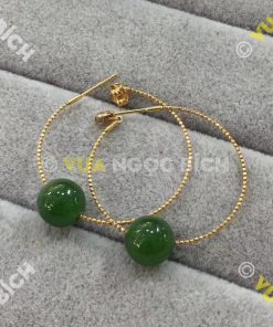 Bông Tai Ngọc Bích Nephrite Jade (BT022)