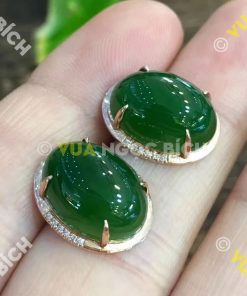 Bông Tai Ngọc Bích Nephrite Jade (BT024)