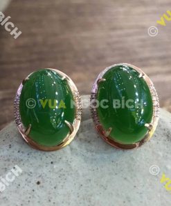 Bông Tai Ngọc Bích Nephrite Jade (BT024)