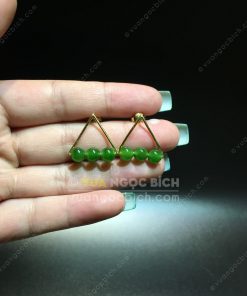 Bông Tai Ngọc Bích (BT014) 16 Bông Tai Ngọc Bích Nephrite Jade (BT014)
