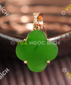 Mặt Dây Cỏ Bốn Lá Ngọc Bích Nephrite Jade (MD028)