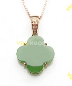 Mặt Dây Cỏ Bốn Lá Ngọc Bích Nephrite Jade (MD028)