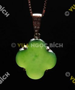 Mặt Dây Cỏ Bốn Lá Ngọc Bích Nephrite Jade (MD028)