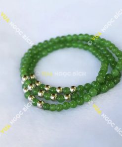 Chuỗi Hạt Vòng Ngọc Bích Nephrite Jade 6mm mix charm Bạc (VT009) 15 Chuỗi Hạt Vòng Ngọc Bích Nephrite Jade 6mm mix charm Bạc (VT009)