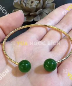 Lắc Tay Vàng Ngọc Bích Nephrite Jade (VT015)