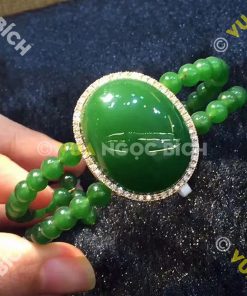 Lắc Tay Vàng Ngọc Bích Nephrite Jade (VT018)