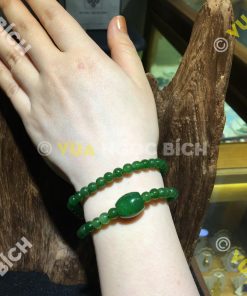 Vòng Tay Ngọc Bích Nephrite Jade 6mm Mix Lu Thống Ngọc Bích (VT014)