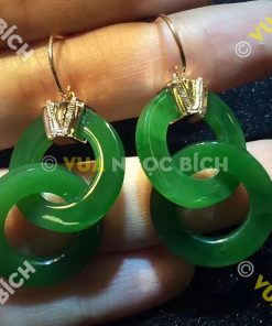 Bông Tai Ngọc Bích Nephrite Jade (BT025) 15 Bông Tai Ngọc Bích Nephrite Jade (BT025)
