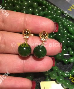Bông Tai Ngọc Bích Nephrite Jade (BT027)