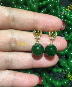 Bông Tai Ngọc Bích Nephrite Jade (BT027)