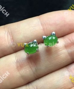 Bông Tai Ngọc Bích Nephrite Jade (BT028)