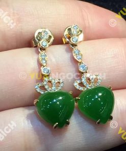 Bông Tai Ngọc Bích Nephrite Jade (BT029)