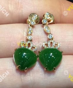 Bông Tai Ngọc Bích Nephrite Jade (BT029)