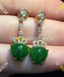 Bông Tai Ngọc Bích Nephrite Jade (BT029)