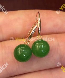 Bông Tai Ngọc Bích Nephrite Jade (BT030)